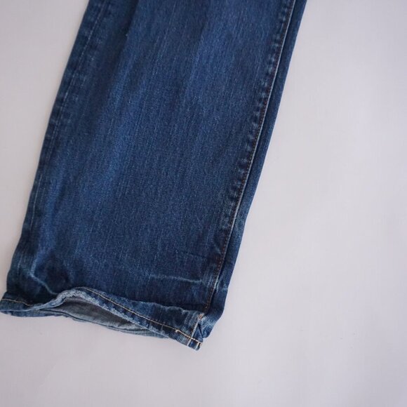 Abercrombie & Fitch Dark Wash Classic Straight Bootcut Blue Denim Jeans 32X32 - Picture 13 of 15